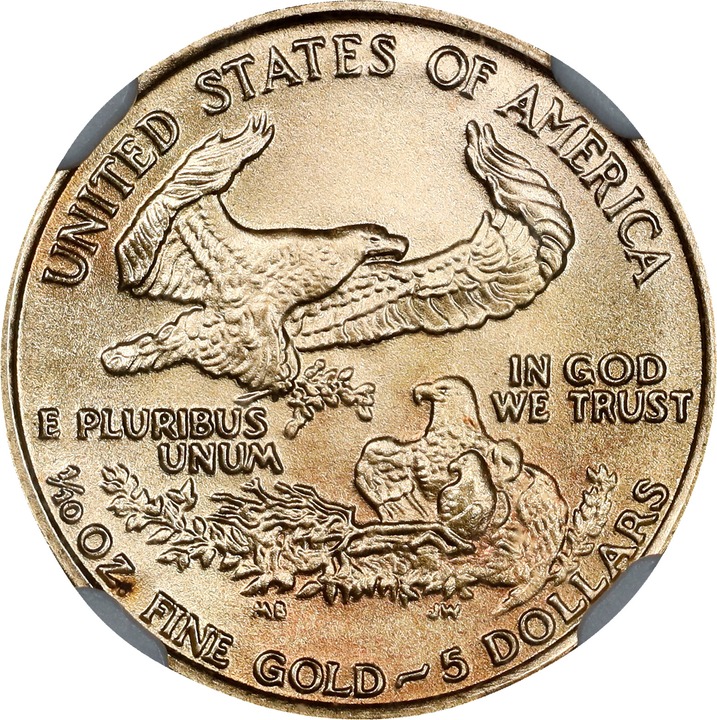 1986 $5  Gold Eagle MS70 thumbnail 2