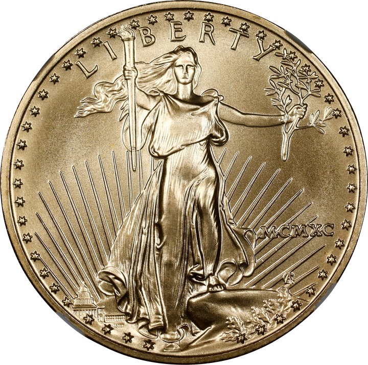 1990 $25  Gold Eagle MS thumbnail 5