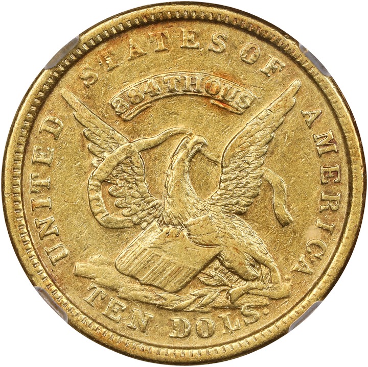 1852 G$10  U.S. Assay Office, Second Reverse, K-12a MS thumbnail 3