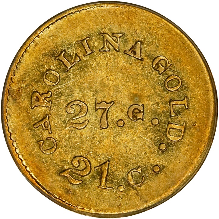 (1842-52) G$1 A.Bechtler, 27 GR, 21C, PE, K-24 AU58 thumbnail 2
