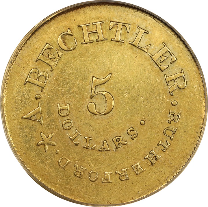Image for (1842-52) G$5  A.Bechtler, 134 GR, 21C, K-27 VF20 CAC