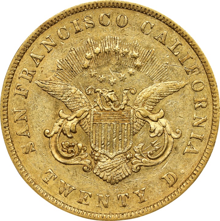 1854 G$20  Kellogg & Co., Short Arrows, K-1 MS thumbnail 20