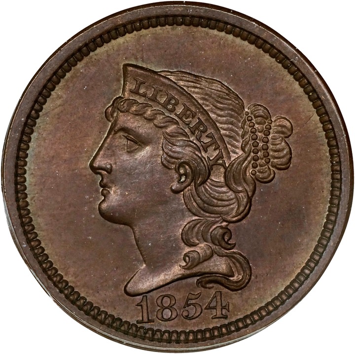 1854 P1c Restrike, Copper, J-164 PR RB thumbnail 8