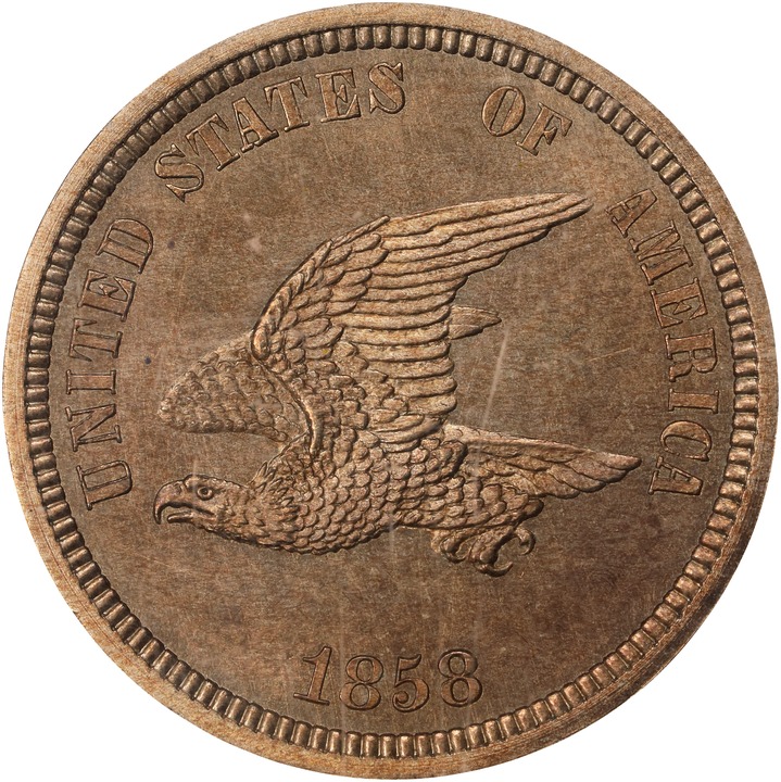 Image for 1858 P1c Copper-Nickel, J-206 PR65