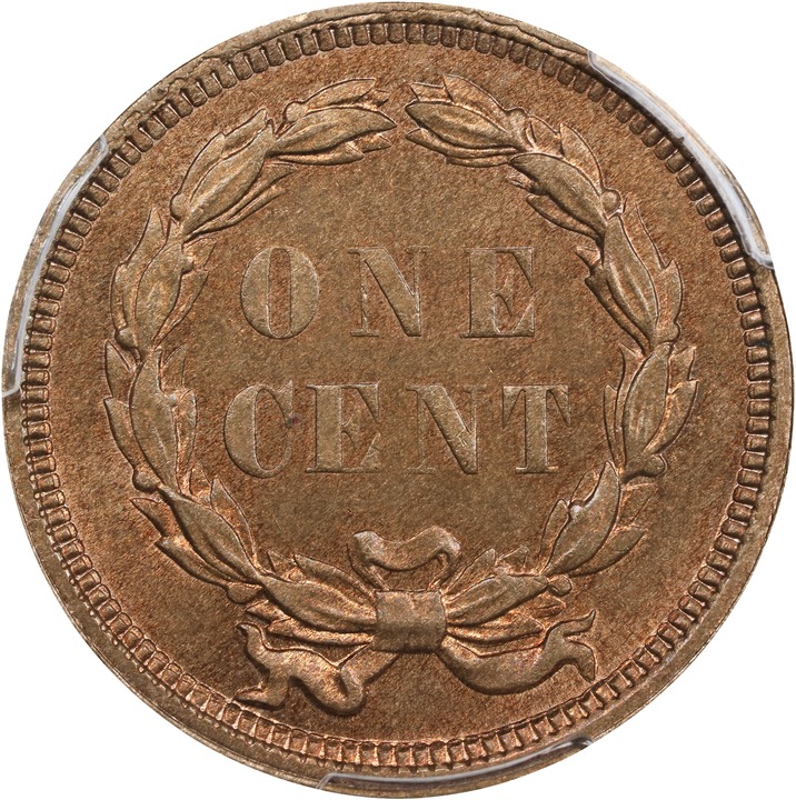 1858 P1c Copper-Nickel, 5 Leaves, J-208 PR65 thumbnail 6