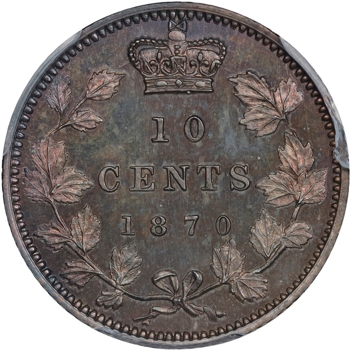 1870 10c Narrow O, Plain Edge MS66 thumbnail 2