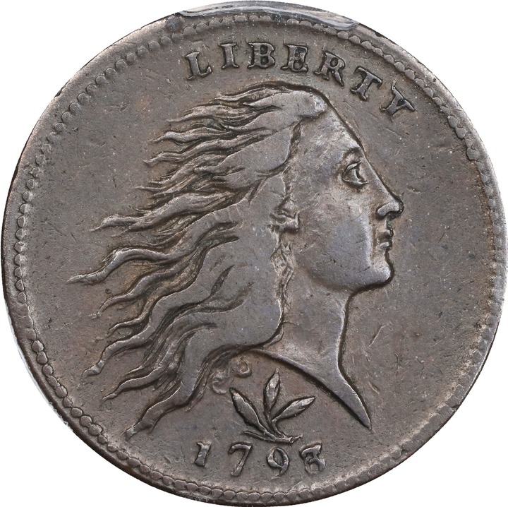 1793 1c Wreath, Vine/Bars, S-8  MS BN thumbnail 2