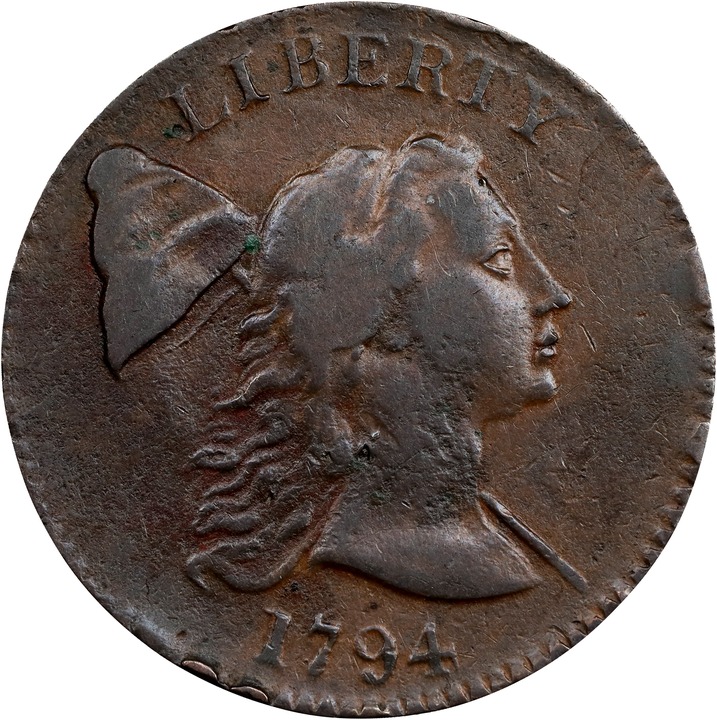 1794 1c Head of 1793, S-19b  MS BN thumbnail 2
