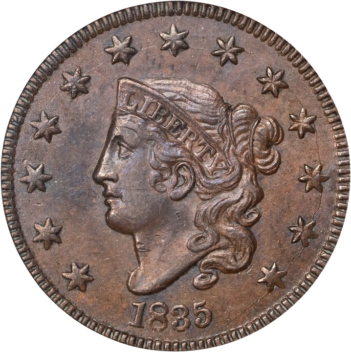 1835 1c Large 8, Large Stars MS BN MS63 BN thumbnail 5