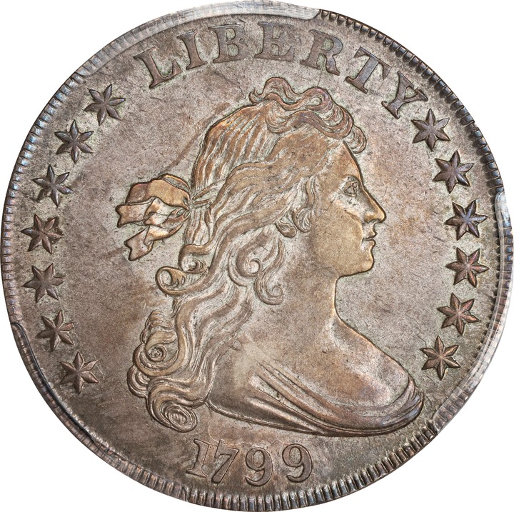 Image for 1799 $1  7x6 Stars, B-16, BB-158 AU58