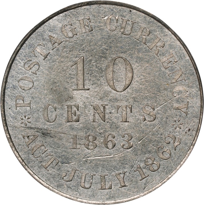 1863 P10c Tin, J-329 PR64 thumbnail 22