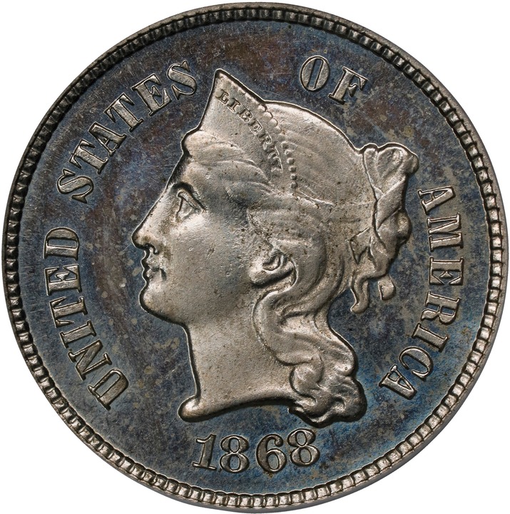 Image for 1868 P3cN Nickel, J-618 PR DCAM