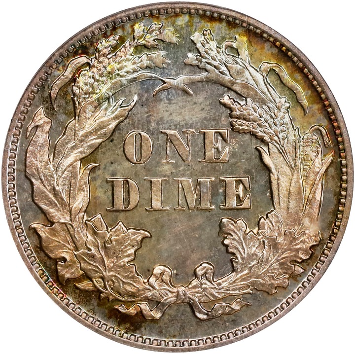 1870 P10c Silver, J-832 PR thumbnail 3