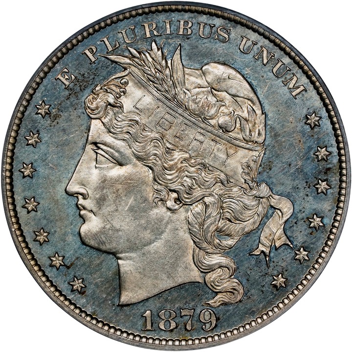 1879 P$1 Metric Dollar, Goloid, J-1626 PR thumbnail 3