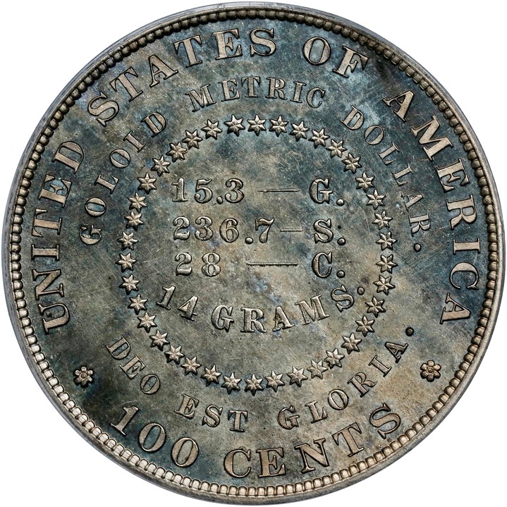 1879 P$1 Metric Dollar, Goloid, J-1626 PR thumbnail 7
