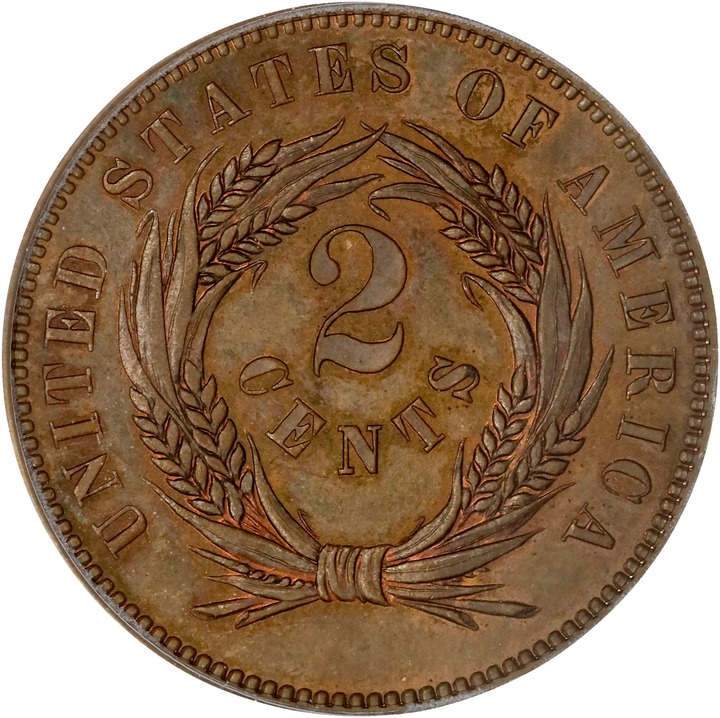 1863 P2c Copper, J-312 PR RB PR61 RB thumbnail 6