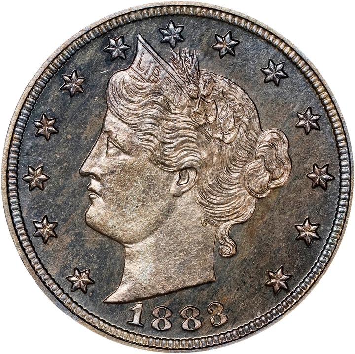Image for 1883 5c No Cents PR CAM PR67 CAM