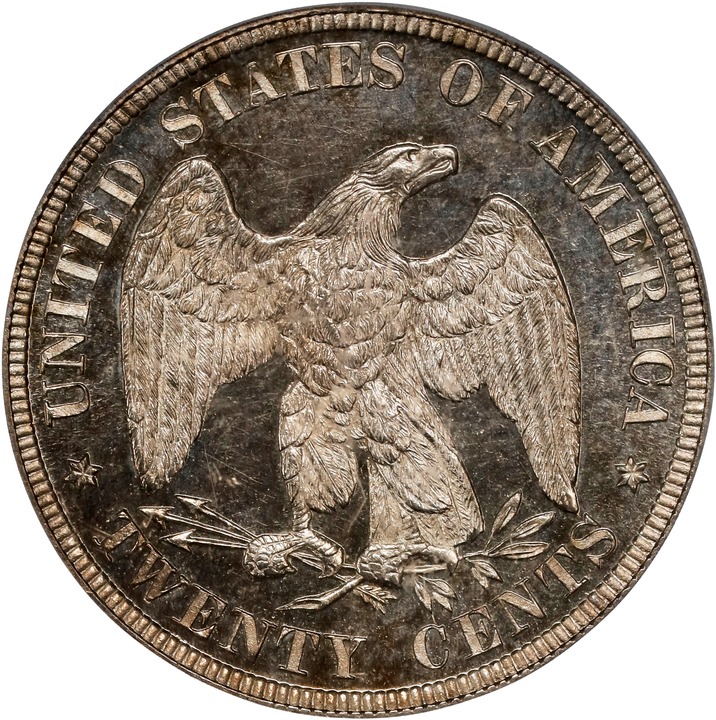 Twenty-Cent Piece 20c Seated Liberty, 1875-1878 PR CAM [Type] PR63 CAM CAC thumbnail 2