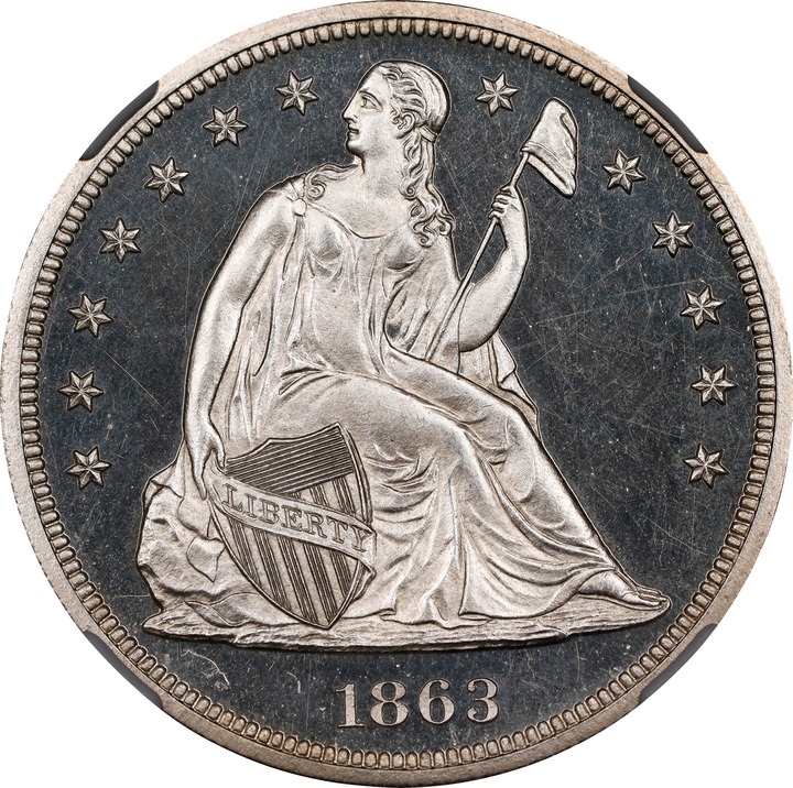 Image for 1863 $1  PR CAM PR65 CAM