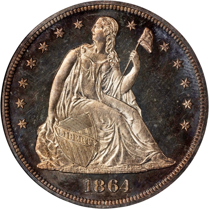 Image for 1864 $1  PR CAM PR64 CAM CAC