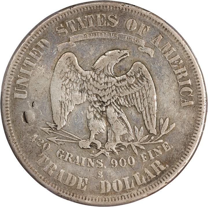 1874-S Trade$ Chopmarked F15 CAC thumbnail 2