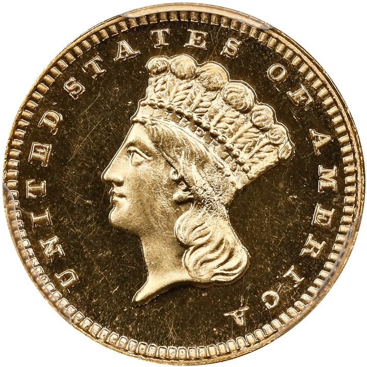 Image for Liberty Gold Dollar G$1 Type 3, 1856-1889 PR CAM [Type] PR65 CAM