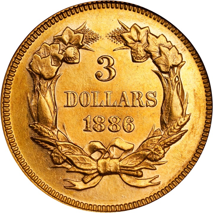 1886 $3  MS PL MS62 PL CAC thumbnail 2
