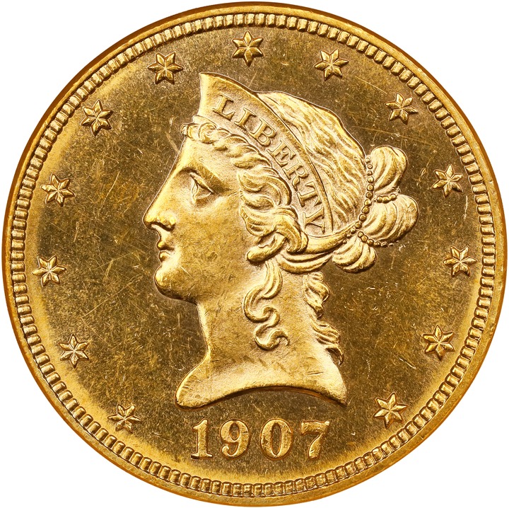 1907-D $10  MS PL thumbnail 2
