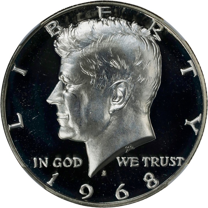 1968-S 50c Doubled Die Obverse, FS-101 PR DCAM thumbnail 2