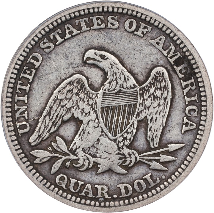 1857 25c Reverse Die Clash w/ FE 1c, FS-901 MS thumbnail 3