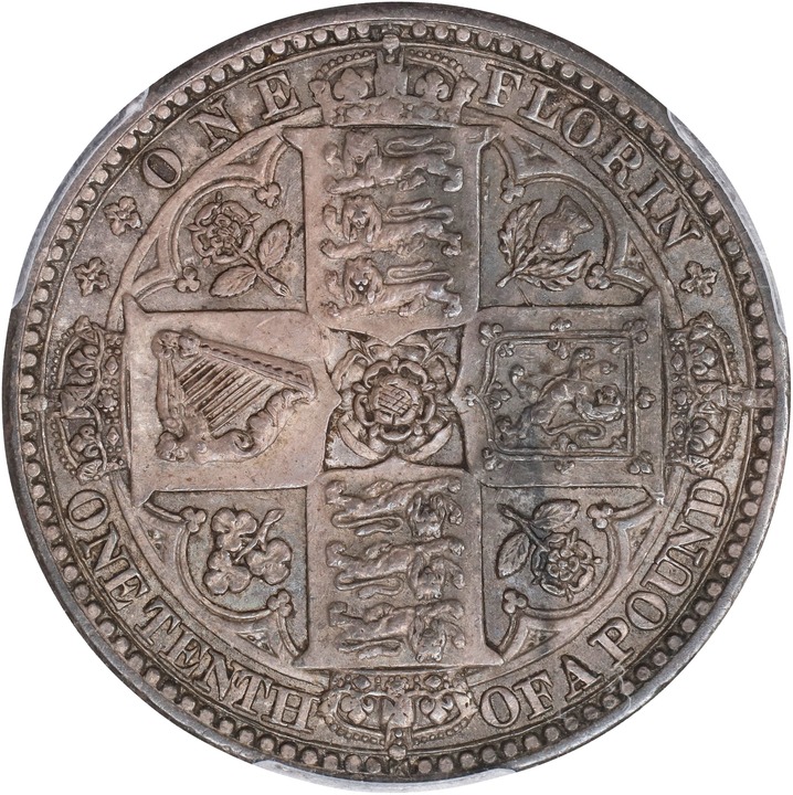 1849 Florin Godless              MS thumbnail 3
