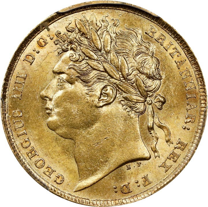 George IV Sov 1821-1830 MS [Type] (KM# 682 ) AU50 thumbnail 3