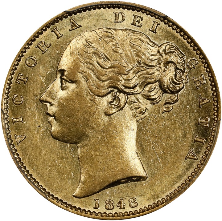 Image for 1848 Sov Second Head MS (KM# 736.1 ) VF35