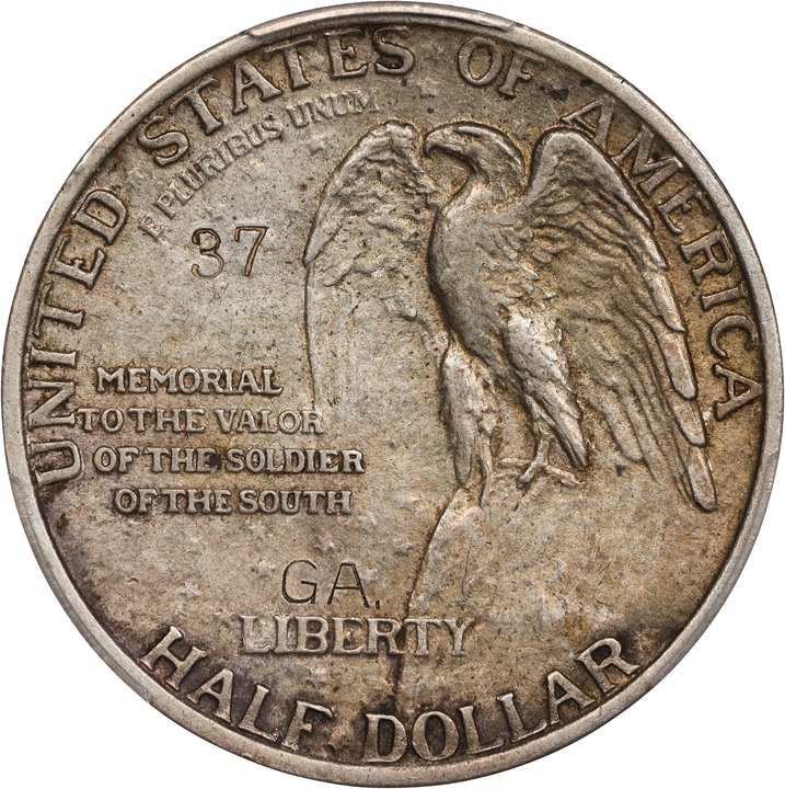 1925 50c Stone Mountain, GA Counterstamp AU55 thumbnail 9