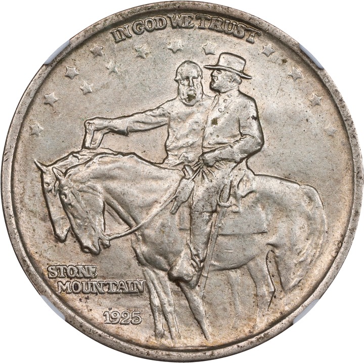 1925 50c Stone Mountain, GA Counterstamp AU55 thumbnail 2