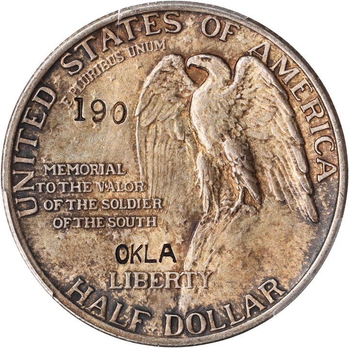 1925 50c Stone Mountain, OKLA Counterstamp AU53 thumbnail 3