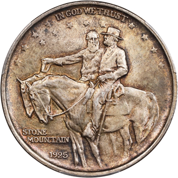 1925 50c Stone Mountain, OKLA Counterstamp AU53 thumbnail 4