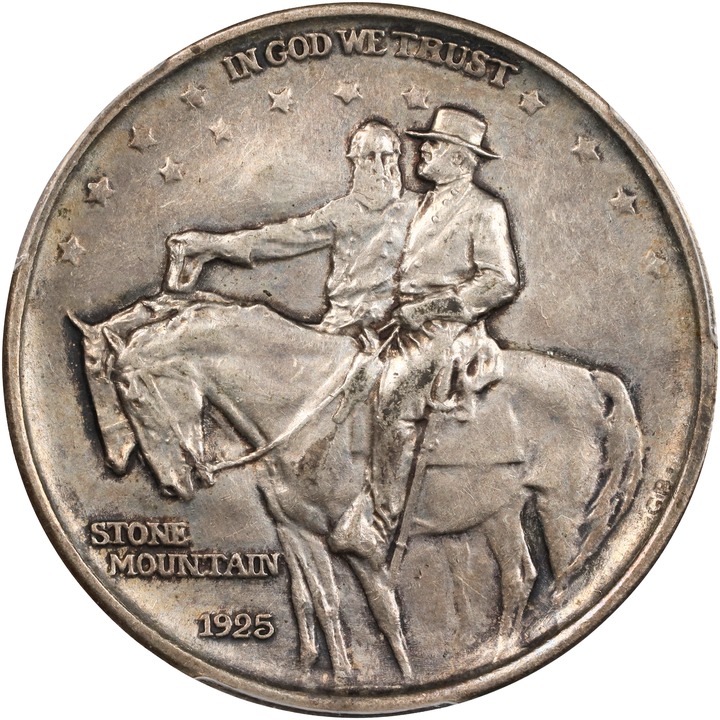 1925 50c Stone Mountain, OKLA Counterstamp AU55 thumbnail 2
