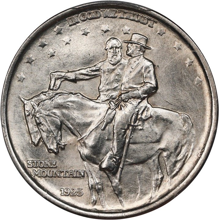 1925 50c Stone Mountain, VA. Counterstamp AU55 thumbnail 2
