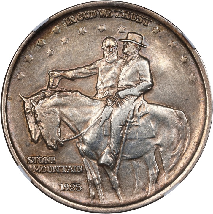 1925 50c Stone Mountain, N.CAR. Counterstamp AU53 thumbnail 2