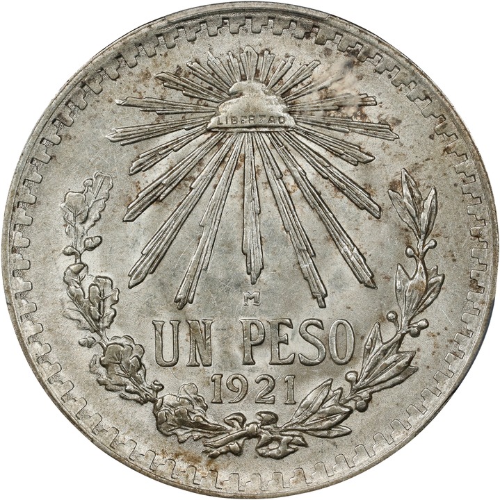 Image for 1921-Mo S1P Type 3, 72% Silver, KM-455 MS (KM-455) MS66