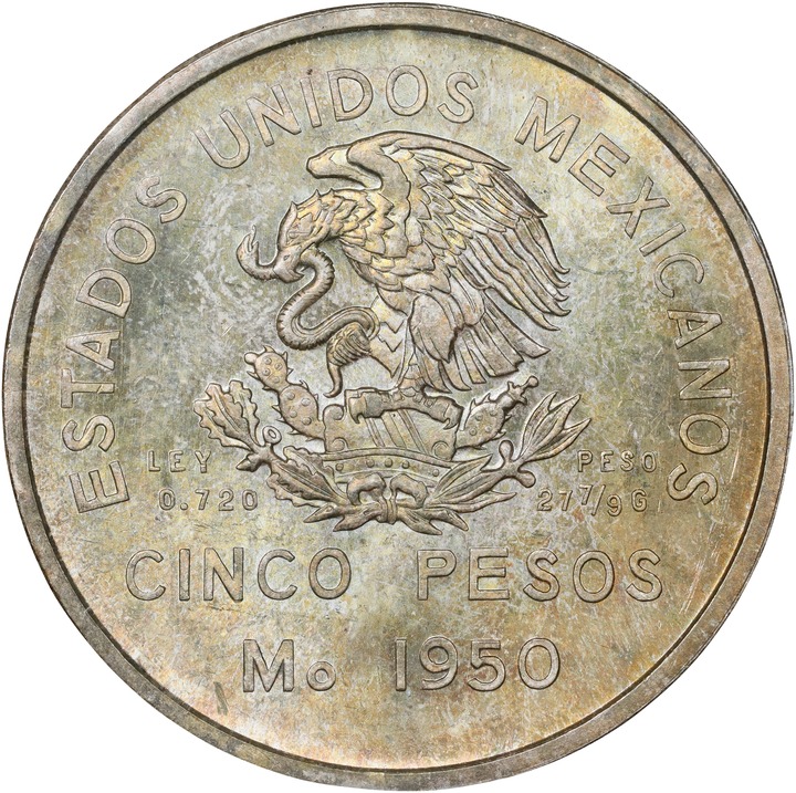1950-Mo 5P Type 2, Southern Railroad, Silver, KM-466 MS (KM-466) MS62 thumbnail 8