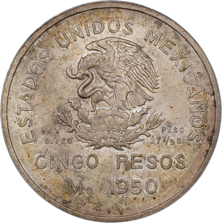1950-Mo 5P Type 2, Southern Railroad, Silver, KM-466 MS (KM-466) MS62 thumbnail 2