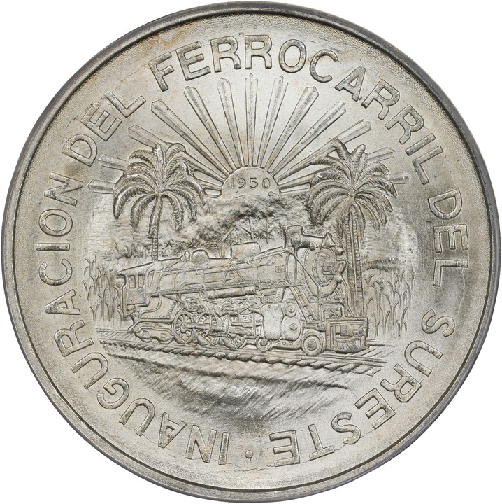 1950-Mo 5P Type 2, Southern Railroad, Silver, KM-466 MS (KM-466) MS62 thumbnail 3