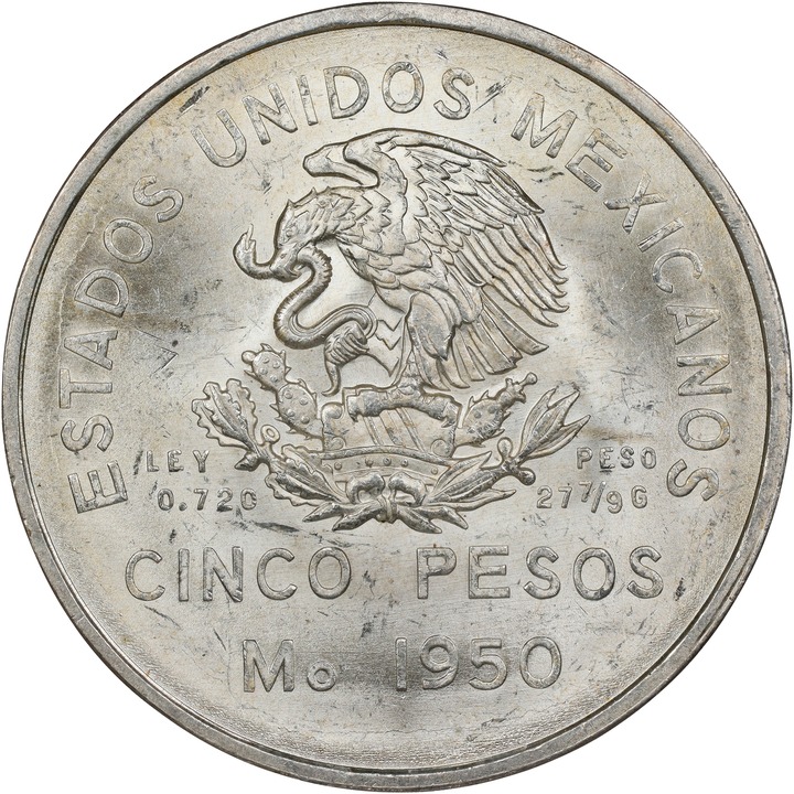 1950-Mo 5P Type 2, Southern Railroad, Silver, KM-466 MS (KM-466) MS62 thumbnail 4