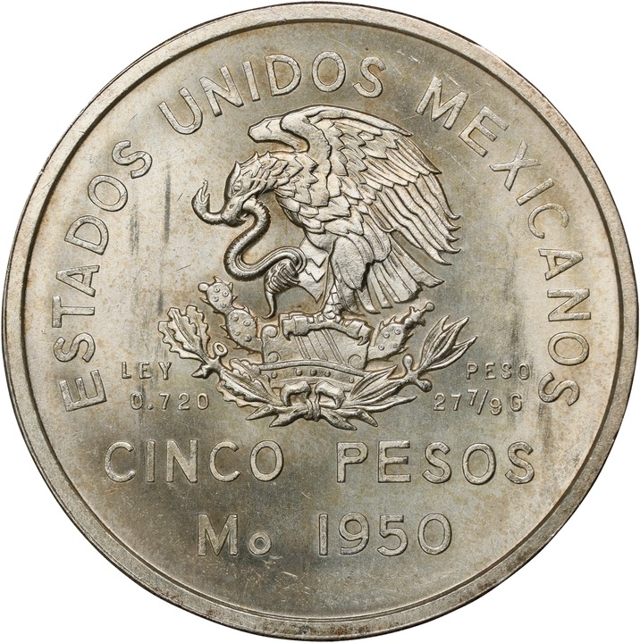 1950-Mo 5P Type 2, Southern Railroad, Silver, KM-466 MS (KM-466) MS62 thumbnail 6