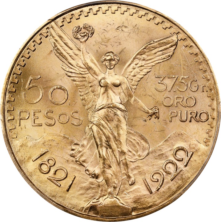Mexico 50P 37.5g Gold Centenario, 1921-1947 MS [Type] (KM-481) VF20 thumbnail 7