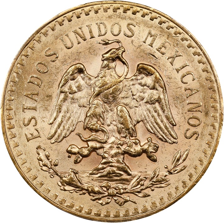 Mexico 50P 37.5g Gold Centenario, 1921-1947 MS [Type] (KM-481) VF20 thumbnail 2