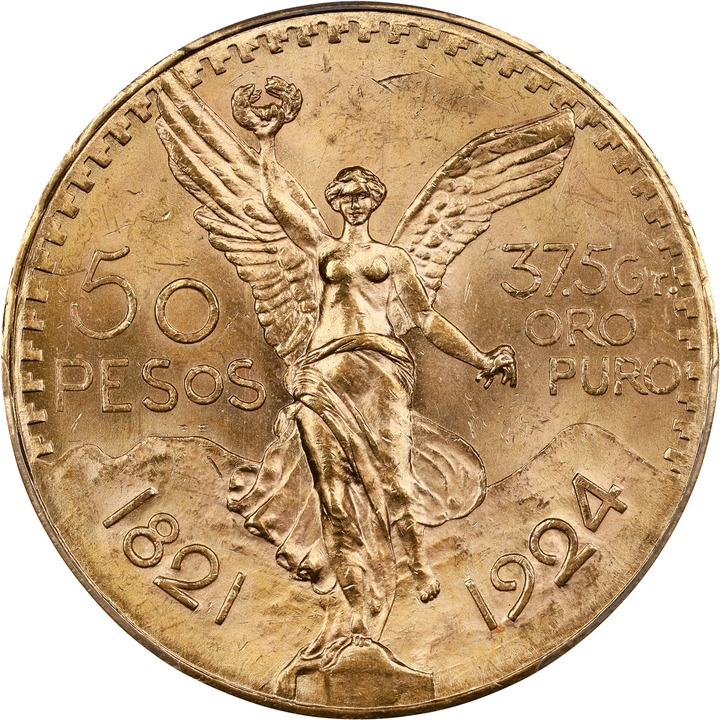Mexico 50P 37.5g Gold Centenario, 1921-1947 MS [Type] (KM-481) VF20 thumbnail 9
