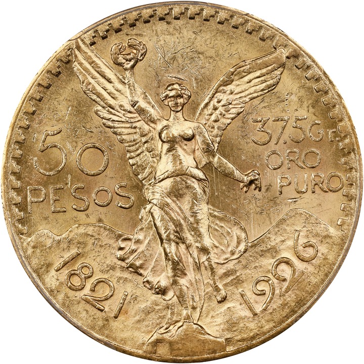 Mexico 50P 37.5g Gold Centenario, 1921-1947 MS [Type] (KM-481) VF20 thumbnail 3